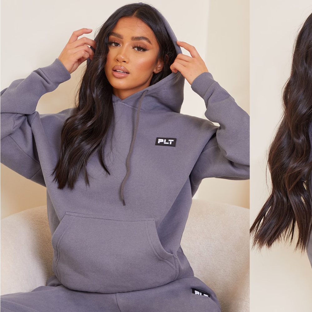 PLT | Grey badge detail sweater - Petite
